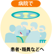病院で患者・職員などへ